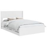 vidaXL Bedframe met opbergruimte en hoofdbord Wit 140 x 190 cm