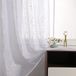 TERLYTEX Pure sprankelende gordijnen voor de woonkamer - chique witte glitter gordijnen 233 cm lengte, metallic zilveren folie glanzende privacy transparante raamgordijnen, 132 x 213 cm, 2 panelen