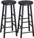Happiq Hoge barkrukken Parijs - Zwart - Set van 2 - Keuken - Barstoelen - Zonder rugleuning - Hout