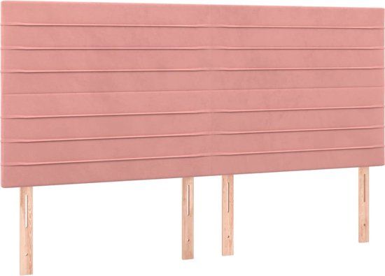 vidaXL Hoofdbord Roze Fluweel 160x5x118/128 cm