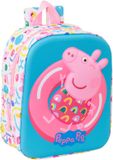 Peppa Pig Kinderrugzak Blauw Wit Roze 22 x 27 x 10 cm