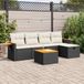 Maison Exclusive - Ensemble de meubles de jardin 6 pièces avec canapé et coussins, noir, en polyrotin