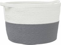 vidaXL Wasmand Ø 60x36 cm katoen grijs en wit