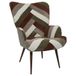 HOME DECO FACTORY, HD0549 Loungestoel, patchwork, kleurrijk en modern design, ergonomische zitting, ideaal voor woonkamer of kantoor, gemakkelijk te onderhouden, afmetingen 69 x 101 x 76 cm, beige, grijs, rood, groen
