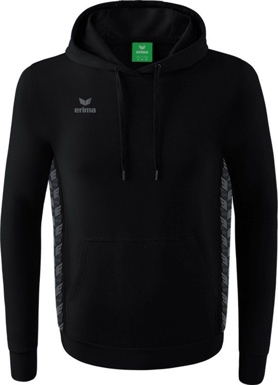 Erima Essential Team Sweatshirt Met Capuchon Heren - Zwart / Slate Grey - Maat S