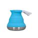 cartrend Bouilloire pliable, 1,5 litre de capacité, pliable et peu encombrante, fond en silicone et acier inoxydable, idéal pour camping-car, caravane, voyage, bleu, 1 pièce