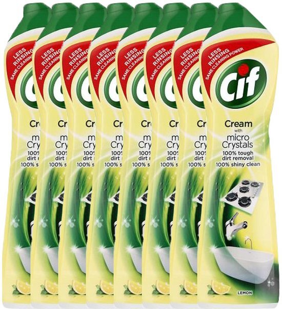 Cif Cream Citroen Schuurmiddel - 8 x 500 ml - Voordeelverpakking