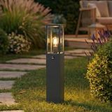 Lindby - Padverlichting, zuillampen - 1licht - Aluminium, glas - H: 80 cm - E27 - antraciet, transparant