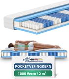 AM Qualitätsmatratzen - 1000 veren 7-zone pocketveringmatras 140x200 cm (H4)