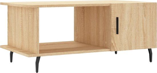 vidaXL Salontafel 90x50x40 cm bewerkt hout sonoma eikenkleurig