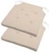 Stof Textile coussin de chaise DUO - 2x - beige - 38 x 38 x 4 cm