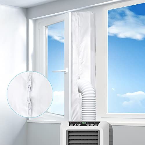 LYUNIT 400cm raamafdichting voor mobiele airconditioners, airconditioners, wasdrogers, afvoerluchtdroger, Hot Air Stop voor bevestiging aan ramen, dakramen, vleugelramen en airconditioning