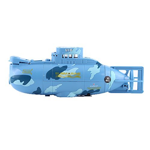 VGEBY Mini Remote Conctrol Submarine Kids Toy Waterproof Ship with USB Line and Controller (Blue)