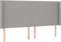 vidaXL Hoofdbord met randen stof lichtgrijs 163x16x118/128 cm