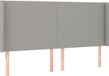 vidaXL Hoofdbord met randen stof lichtgrijs 163x16x118/128 cm