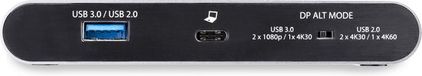 StarTech.com Dual monitor USB-C 5-in-1 multiport adapter - 2 x 4K DisplayPort - 100W PD 3.0 - Zwart