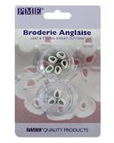 PME BA403 gatenborduursnijder 3 bloemblaadjes in de stijl Engels borduurwerk, assortiment, 2-delig, kunststof, ivoor, 2 x 2 x 1,5 cm