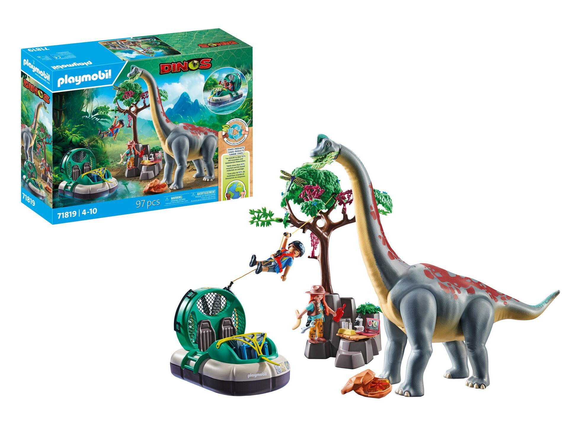 PLAYMOBIL Dinos Brachiosaurus met hovercraft 71819