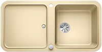BLANCO Yova XL 6 S Silgranit PuraDur omkeerbaar champagne spoelbak met InFino afvoersysteem, compound snijplank en afvoerregeling 523600