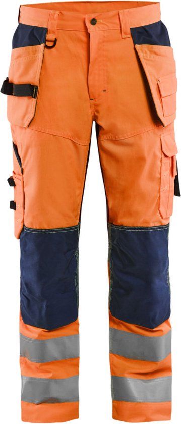 Blåkläder Werkbroek High Vis met ventilatie 1565-1811 - High Vis Oranje/Marineblauw - C54