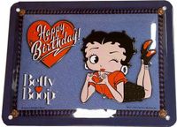 Betty Boop Metalen Bord 15 x 20 cm Happy Birthday