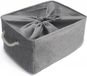 Azomor® Boîte de rangement pliable en lin gris avec poignées à cordon taille jumbo