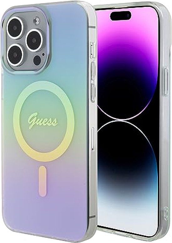 Guess Iridescent Back Case for Apple iPhone 15 Pro Max - Turquoise