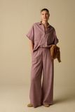 Sissy-Boy - Donkerrode gestreepte wide leg broek