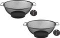 Merkloos Vergiet - 2x stuks - zwart - RVS - 26 cm - keuken zeef