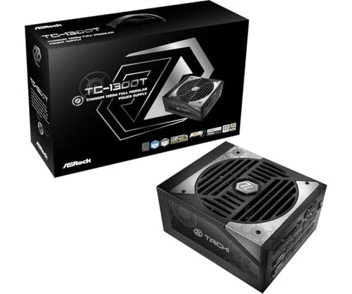 Voeding Asrock Voeding TC-1300T, PSU, 1300 W, 80 plus titanium, 135 mm, modulair, PCI-E 5.1 (12+4pin) x2, PCI-E (6+2 pin) x8, SATA (5-polig) x9