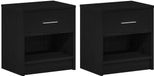 vidaXL Nachtkastjes - Set van 2 - Zwart - Hout - 39x28x41 cm
