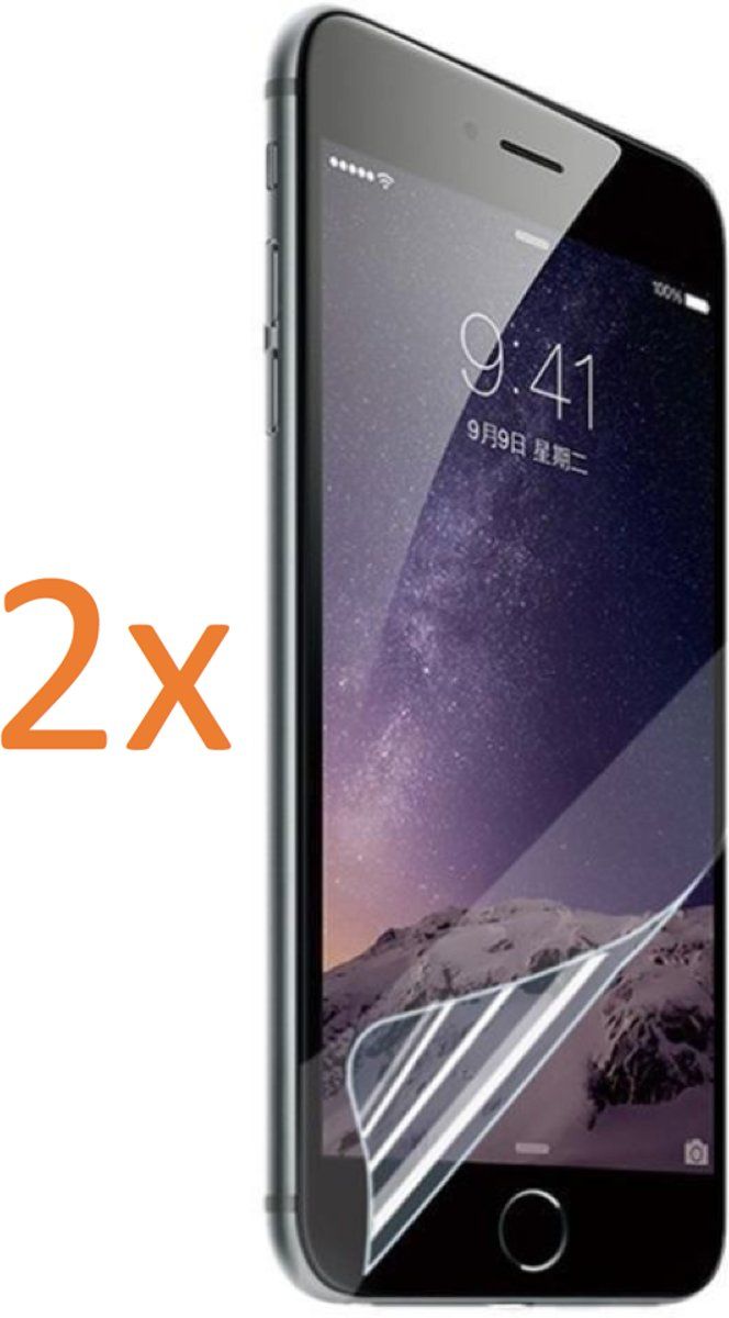 iCall 2x Screenprotector Geschikt voor Apple iPhone 6 / 6s - Glas PET Folie Screenprotector Transparant 0.2mm 9H Full Screen Protector - Two Pack / Duo-Pack