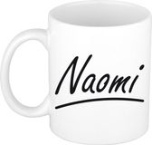 Bellatio Decorations Naomi Naam koffiemok - beker - met sierlijke letters - wit