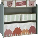 ZONEKIZ Opbergrek voor kinderen MDF, vliesstof 63L x 30B x 66H cm Groen