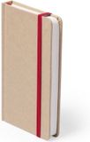Merkloos A6 schrift harde kaft - 3x - rood elastiekje - notitieboekje - opschrijfboekje - 100 blanco paginas - luxe uitvoering