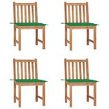 VidaXL Chaise de jardin 8 pc avec coussins teck massif Vert