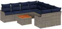 vidaXL Tuinbankenset 9 st Grijs poly rattan