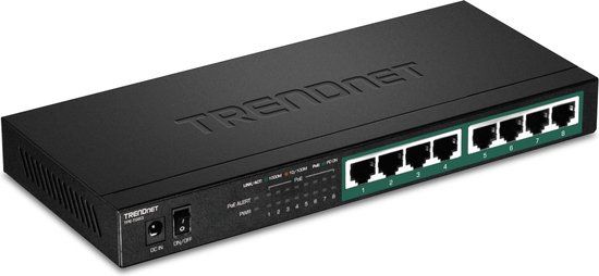 TRENDnet TPE-TG83 Gigabit ethernet switch | 8 poorten | 8x PoE+ | 65W | Zwart