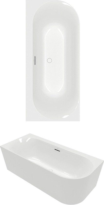 Villeroy & Boch Loop & Friends Hoekbad - 170x75cm - Hoek Links - Wit Glans - Acryl