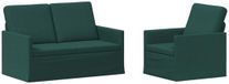 vidaXL Canapé 2 places Tissu Vert foncé