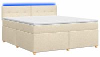 vidaXL Boxspringbed met matras, crème kleur, 180 x 200 cm, gestoffeerd