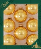 Krebs Kerstballen - 16x - topaas goud - glas - 7 cm - luxe glazen kerstversiering