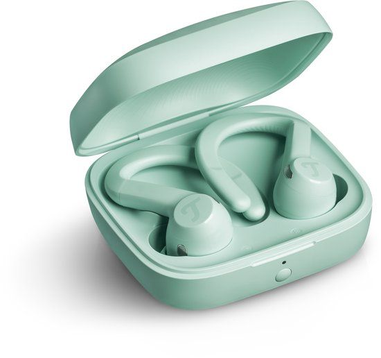 Teufel AIRY Sports TWS 2 - Draadloze Bluetooth in-ear sportkoptelefoon - Actieve ruisonderdrukking, batterijduur tot 58 uur (zonder ANC), snellaadfunctie, aanraakbediening, handsfreefunctie - nevelgroen