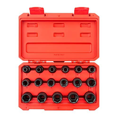 TEKTON 1/2 Inch Drive Impact Socket Set - 17-Piece (8-24 mm)