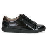 Caprice 9-23762-45 dames veter/rits lage sneakers zwart lak leer
