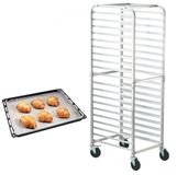 Sans marque Chariot de boulangerie - Chariot 20 couches - Aluminium - Roues freinées - Capacité de charge 240 kg - Dimensions 66 x 51,7 x 176,7 cm