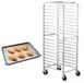 Sans marque Chariot de boulangerie - Chariot 20 couches - Aluminium - Roues freinées - Capacité de charge 240 kg - Dimensions 66 x 51,7 x 176,7 cm
