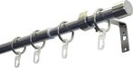 Gardinia Set de tringle à rideaux aspect inox 120-190 cm
