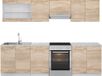 Vicco Keukenblok R-Line, Sonoma/Wit, 270 cm, WB Marmer