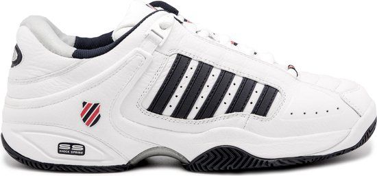 K•Swiss DEFIER RS Tennisschoenen Heren - WHITE/DRESSBLUES/FIERYRE - Maat 41.5
